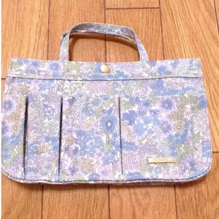 【未使用】Afternoon tea バッグインバッグ　リバティ　花　パープル