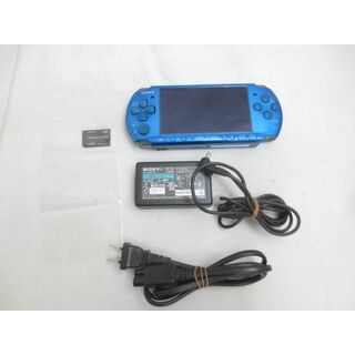  中古品 ゲーム PSP 本体 PSP3000 バイブランド・ブルー 動作品 メモリースティック 4GB 周辺機器あり
