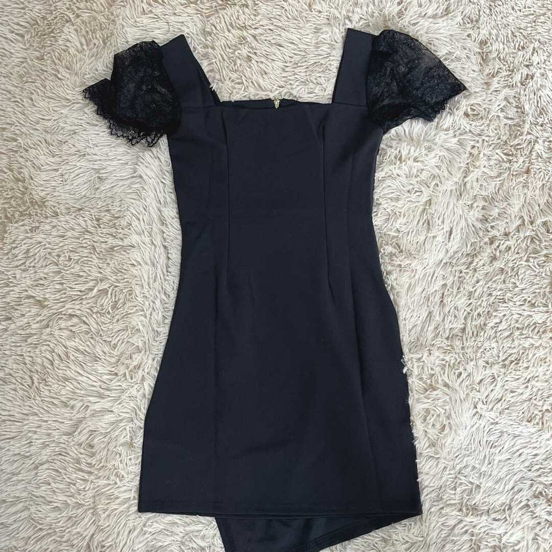 Lサイズ キャバ 上品 タイト ナイト ドレス ワンピース ブラック R575 レディースのワンピース(ミニワンピース)の商品写真