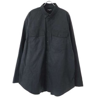 バレンシアガ(Balenciaga)のBALENCIAGA バレンシアガ 21SS オーバーサイズサイドポケット長袖シャツ 658806 ブラック S(シャツ)