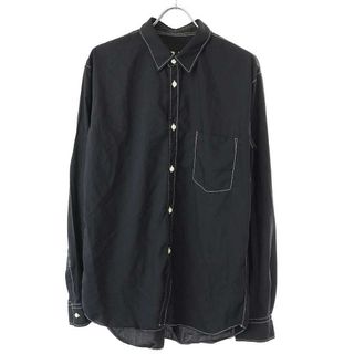 COMME des GARCONS HOMME DEUX - COMME des GARCONS HOMME DEUX コムデギャルソンオムドゥ 23AW 製品染めポリエステルシャツ DL-B022 ブラック L