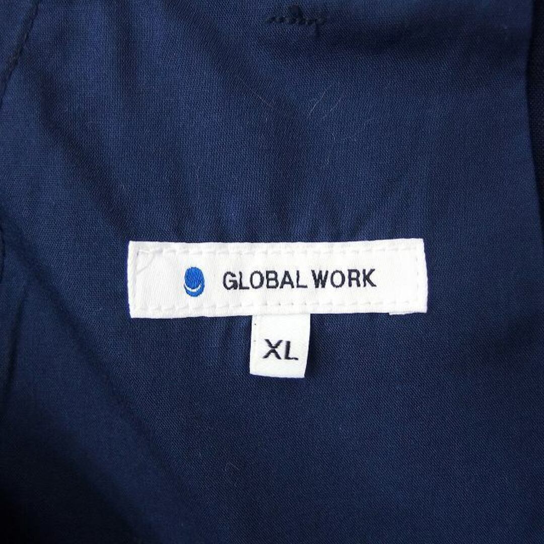 GLOBAL WORK(グローバルワーク)のグローバルワーク GLOBAL WORK テーパード パンツ 無地 リネン混 紺 メンズのパンツ(スラックス)の商品写真