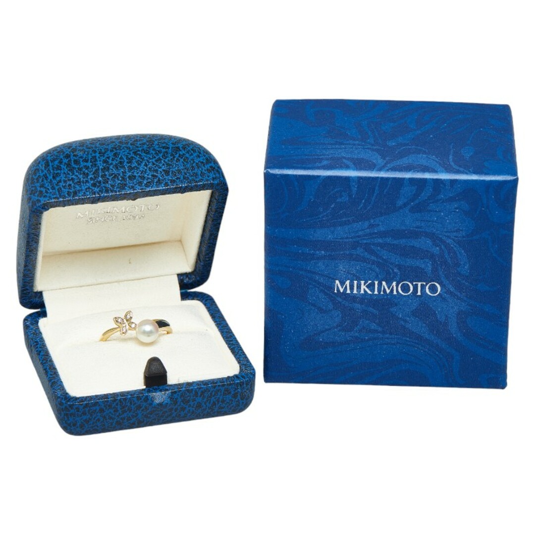 MIKIMOTO(ミキモト)の美品 K18YG イエローゴールド リング 指輪 アコヤパール 6.1mm ダイヤ 【1-0150889】 レディースのアクセサリー(リング(指輪))の商品写真