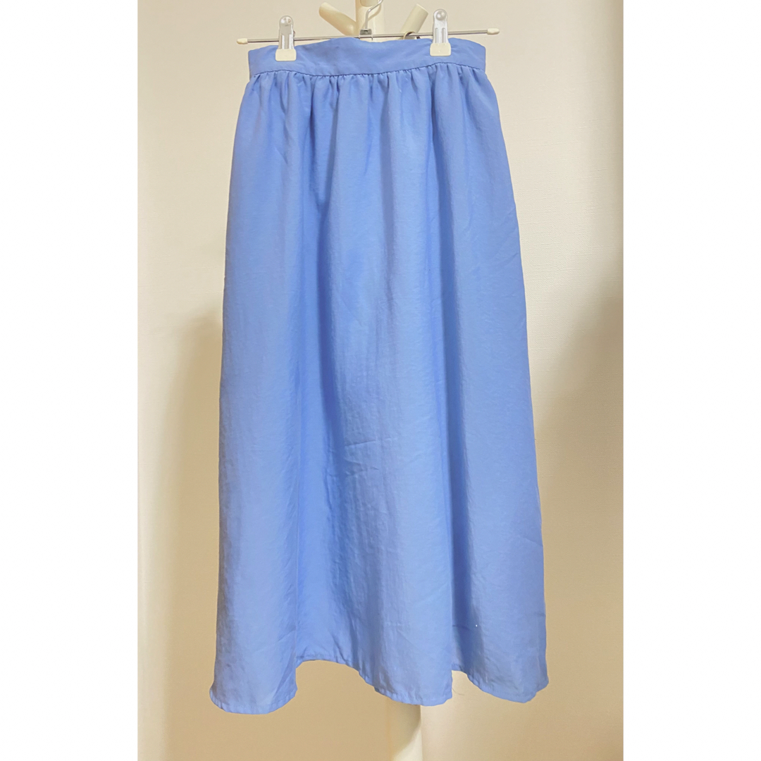 水色フレアスカート（着丈約70センチ）Sサイズ レディースのスカート(ロングスカート)の商品写真