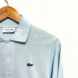 ラコステ(LACOSTE)のラコステ　ポロシャツ　長袖　水色　XS(ポロシャツ)