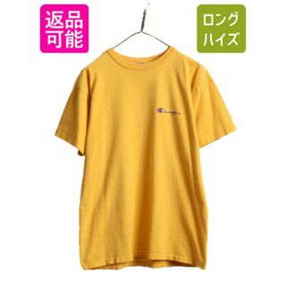 チャンピオン(Champion)の90s USA製 チャンピオン 半袖 Tシャツ メンズ L / 古着 90年代 オールド Champion ワンポイント シングルステッチ スクリプト ロゴ 目付き(Tシャツ/カットソー(半袖/袖なし))