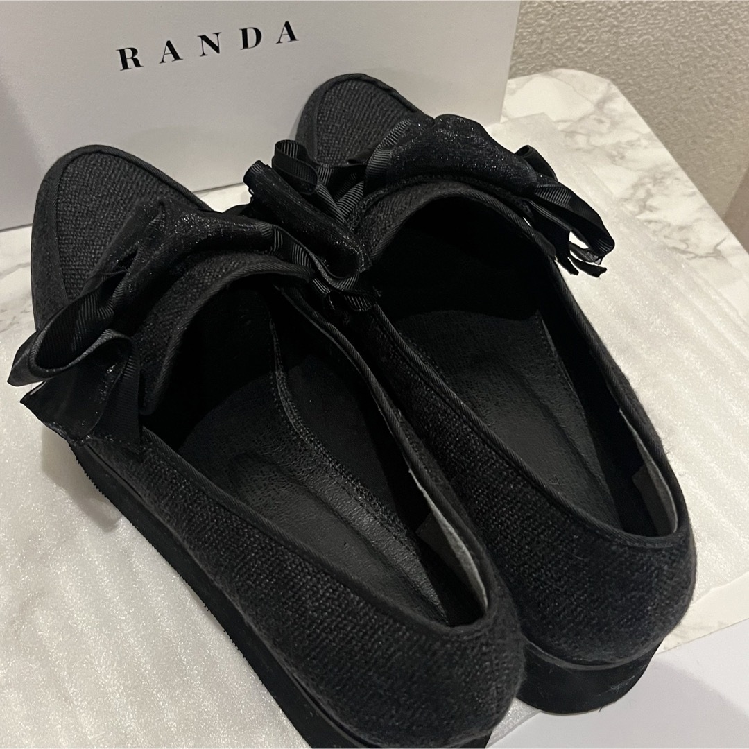 RANDA ローファー厚底プラットフォーム　ブラックLL レディースの靴/シューズ(ローファー/革靴)の商品写真