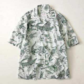 LACOSTE - ラコステ×ネットフリックス　開襟　半袖　シャツ　ハワイアン　トップス　緑　S