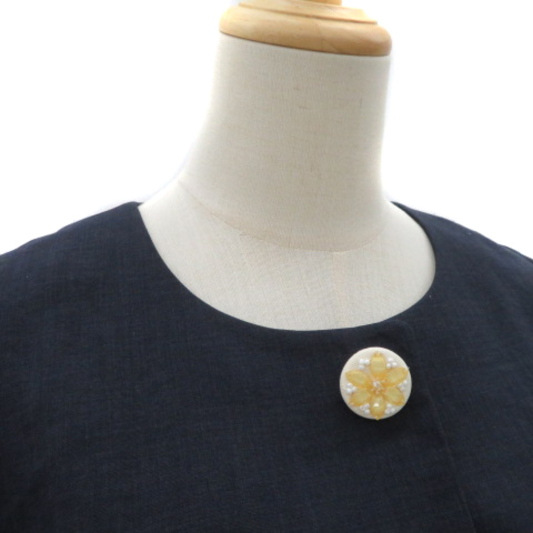 STRAWBERRY-FIELDS(ストロベリーフィールズ)のストロベリーフィールズ ノーカラージャケット ミドル丈 七分袖 シングルボタン レディースのジャケット/アウター(その他)の商品写真