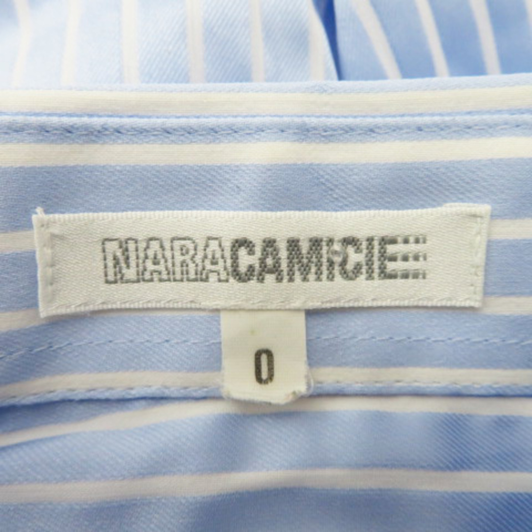 ナラカミーチェ シャツ ブラウス 七分袖 ストライプ柄 0 ライトブルー レディースのトップス(その他)の商品写真
