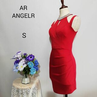 エンジェルアール(AngelR)のエンジェルアール　極上美品　タイト　ミニ　ドレス　パーティー　Ｓサイズ　レッド色(ナイトドレス)