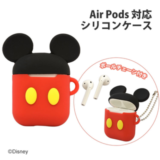 ディズニー(Disney)の【gourmandise】Airpods 1/2 ケース ミッキー(ヘッドフォン/イヤフォン)