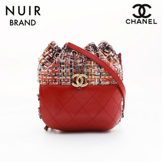 シャネル(CHANEL)のシャネル CHANEL ココマーク　ガブリエル　ツイードレザー巾着24番台 ショルダーバッグ(ショルダーバッグ)