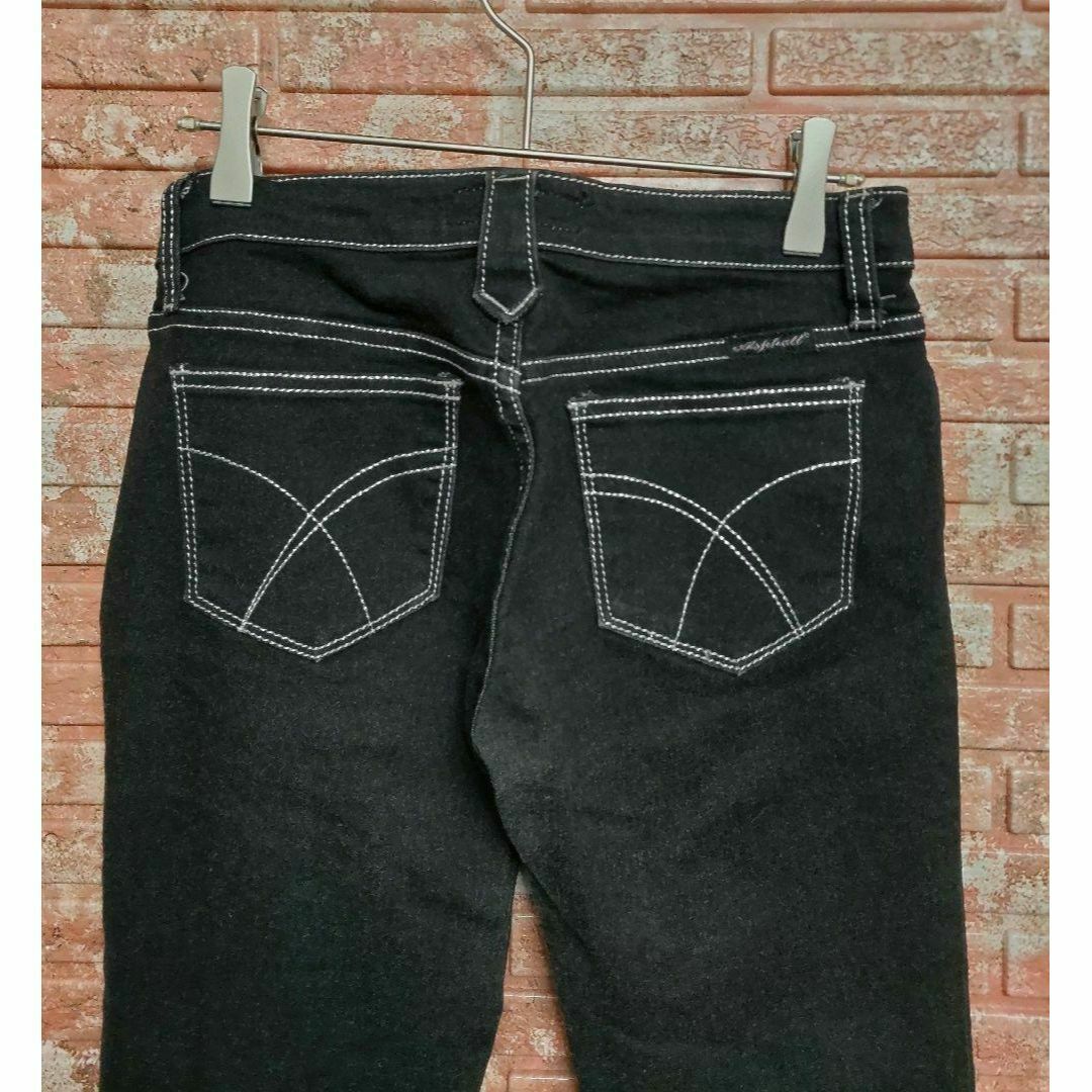 BODY NOISE ローライズ スキニージーンズ シルバーステッチ 黒 M レディースのパンツ(デニム/ジーンズ)の商品写真