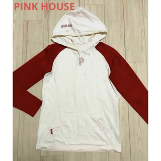 128.ピンクハウス/PINK HOUSE/フード付きカットソー.パーカー(Tシャツ(長袖/七分))