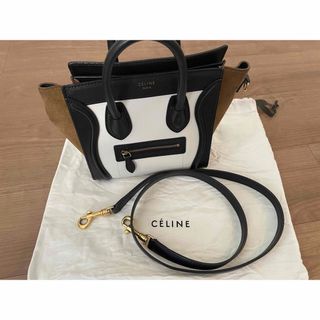 セリーヌ(celine)のセリーヌ ラゲージ ナノ 革　トリコカラー　20cm(ショルダーバッグ)