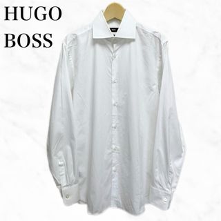 ヒューゴボス(HUGO BOSS)のHUGO BOSS カッターシャツ　白　ホワイト　ワイシャツ　長袖シャツ(シャツ)