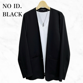 ノーアイディー(NO ID.)のNO ID.BLACK  ノーカラージャケット　黒　トップス　カーディガン(ノーカラージャケット)