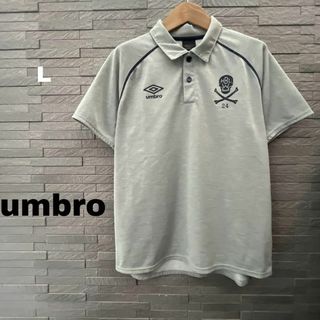 アンブロ(UMBRO)のアンブロ UMBRO イングランド スカル ポロシャツ　半袖Tシャツ　グレー　L(ポロシャツ)