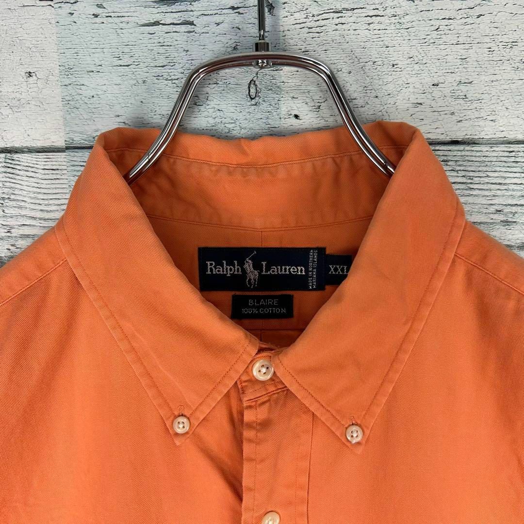 Ralph Lauren(ラルフローレン)のラルフローレン 刺繍ロゴ 半袖 BDシャツ オレンジ XXL メンズのトップス(シャツ)の商品写真