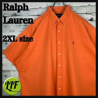 ラルフローレン(Ralph Lauren)のラルフローレン 刺繍ロゴ 半袖 BDシャツ オレンジ XXL(シャツ)
