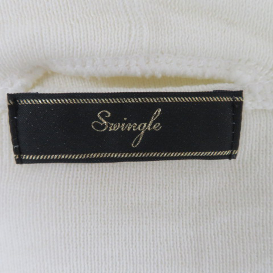 Swingle(スウィングル)のスウィングル ニット カットソー 半袖 Uネック 無地 S オフホワイト レディースのトップス(ニット/セーター)の商品写真
