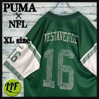 プーマ(PUMA)のプーマ NFL プリントチームロゴ ジェッツ アメフトゲームシャツ XL(Tシャツ/カットソー(半袖/袖なし))