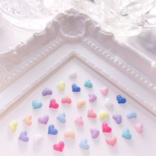 ネイルパーツ カラフルハート ランダム 25pcs