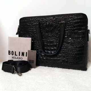 BOLLINI - 【美品◆定価20万】高級 BOLINI クロコ型押 2wayビジネスバック A4