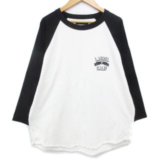 RODEO CROWNS - ロデオクラウンズ Tシャツ カットソー 長袖 ラウンドネック ロゴ M 白 黒