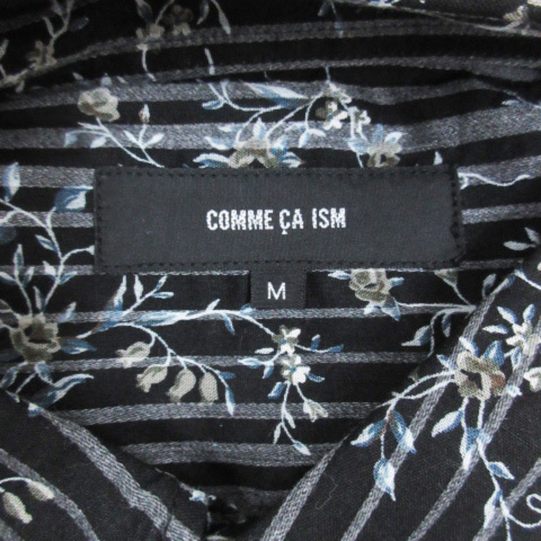 COMME CA ISM(コムサイズム)のコムサイズム ウエスタンシャツ カジュアル 長袖 ストライプ柄 M 黒 グレー メンズのトップス(シャツ)の商品写真