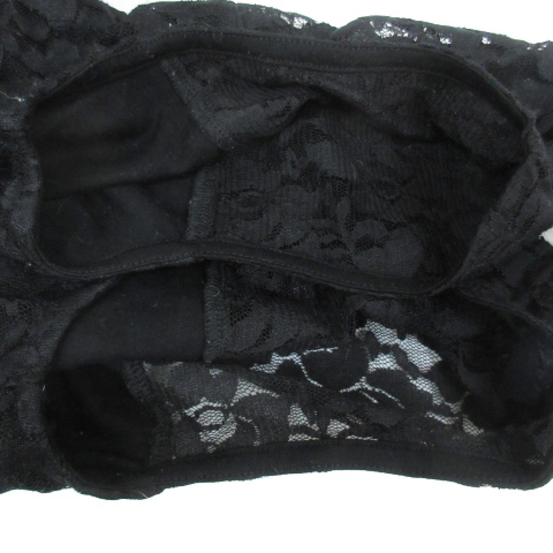 moussy(マウジー)のマウジー ブラウス カットソー ノースリーブ ハイネック レース 花柄 F 黒 レディースのトップス(シャツ/ブラウス(半袖/袖なし))の商品写真