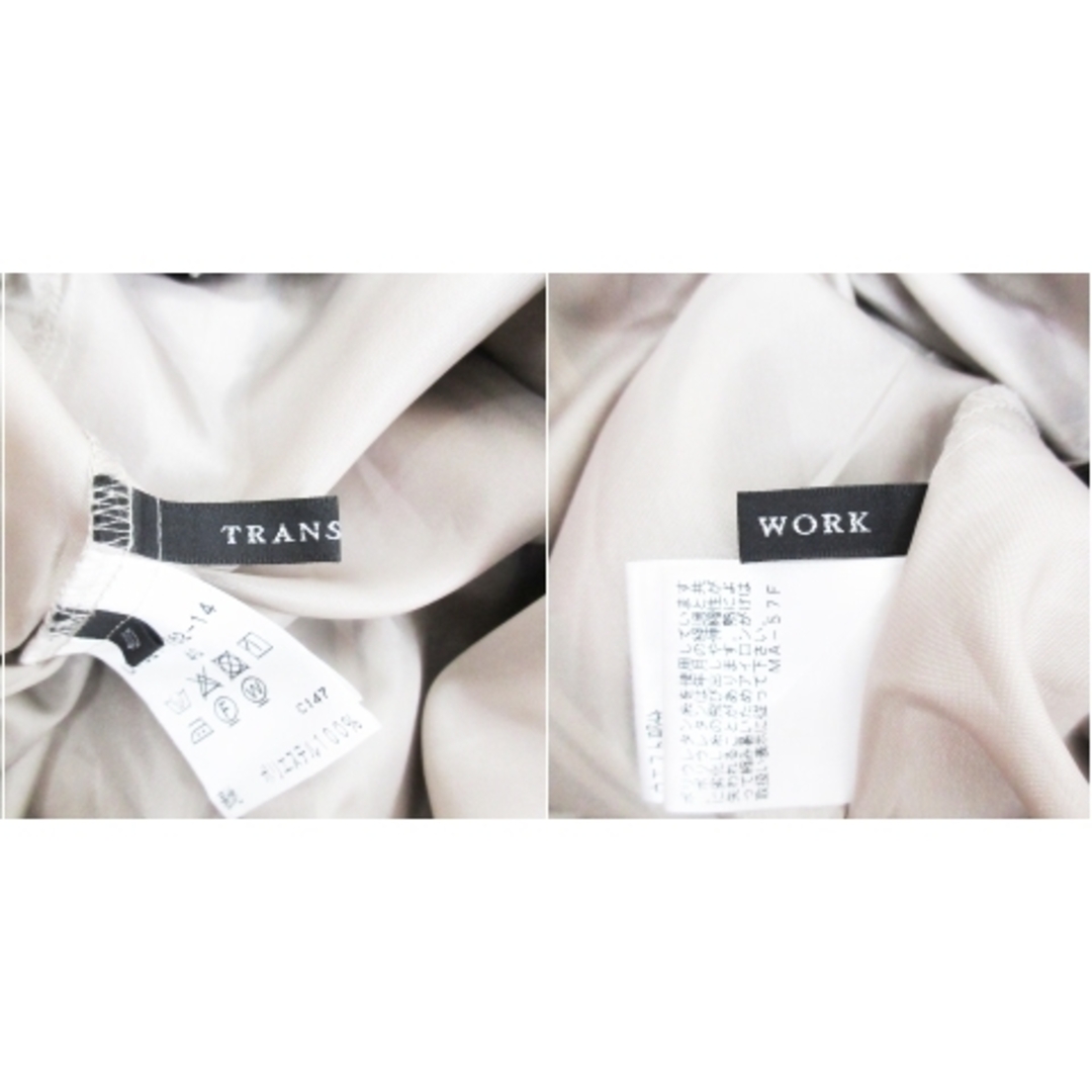 TRANS WORK(トランスワーク)のトランスワーク フレアスカート ロング丈 ストライプ柄 40 L ベージュ 白 レディースのスカート(ロングスカート)の商品写真