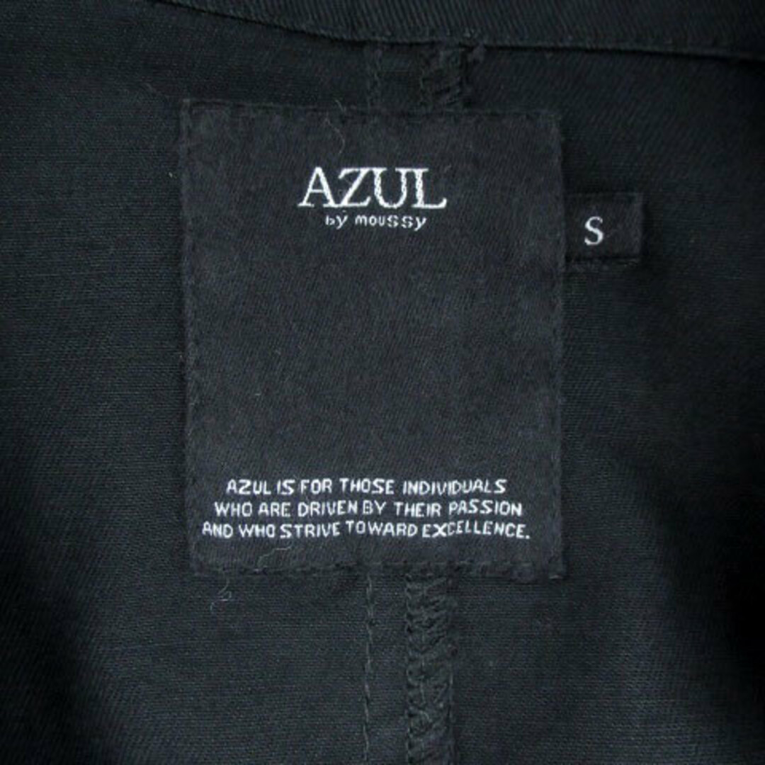 AZUL by moussy(アズールバイマウジー)のアズールバイマウジー ワンピース オープンカラー 長袖 ミモレ S 黒 ブラック レディースのワンピース(ひざ丈ワンピース)の商品写真