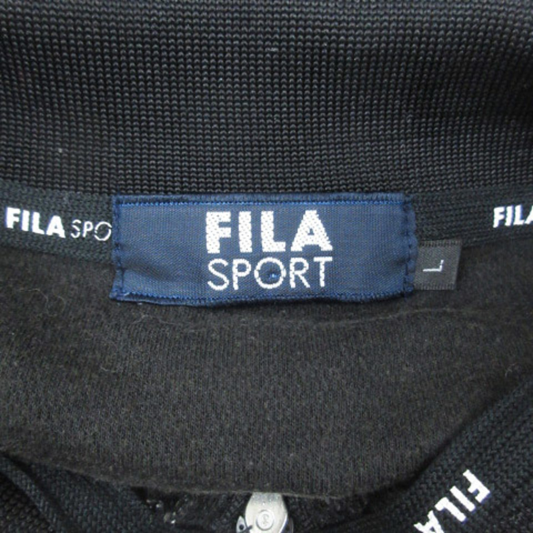 FILA(フィラ)のフィラ スポーツ スポーツウェア ポロシャツ 半袖 ポロカラー ロゴ L 黒 白 スポーツ/アウトドアのスポーツ/アウトドア その他(その他)の商品写真