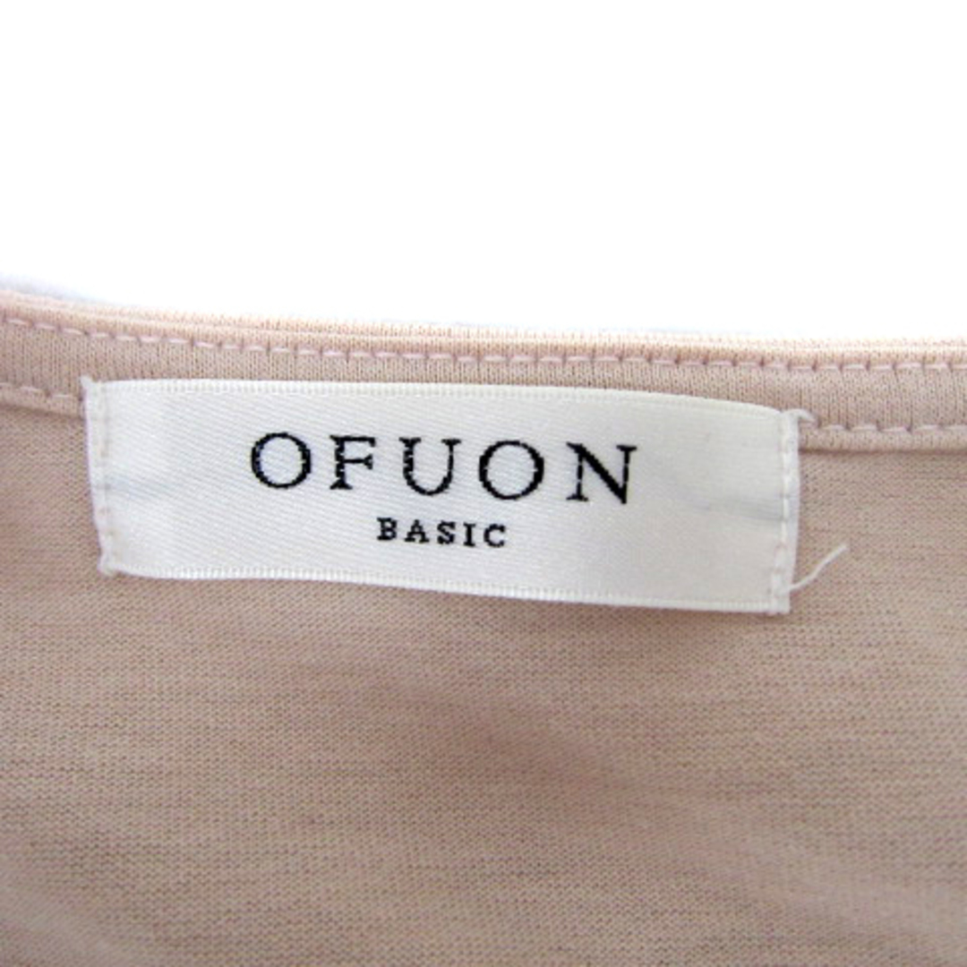OFUON(オフオン)のオフオン ブラウス カットソー 半袖 リボンタイ 40 L ピンクベージュ レディースのトップス(シャツ/ブラウス(半袖/袖なし))の商品写真