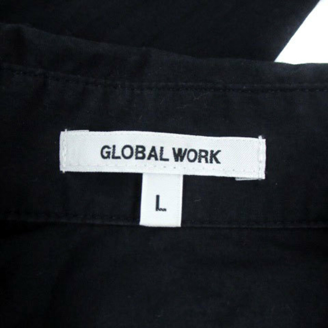 GLOBAL WORK(グローバルワーク)のグローバルワーク カジュアルシャツ 長袖 無地 L 黒 ブラック レディースのトップス(シャツ/ブラウス(長袖/七分))の商品写真