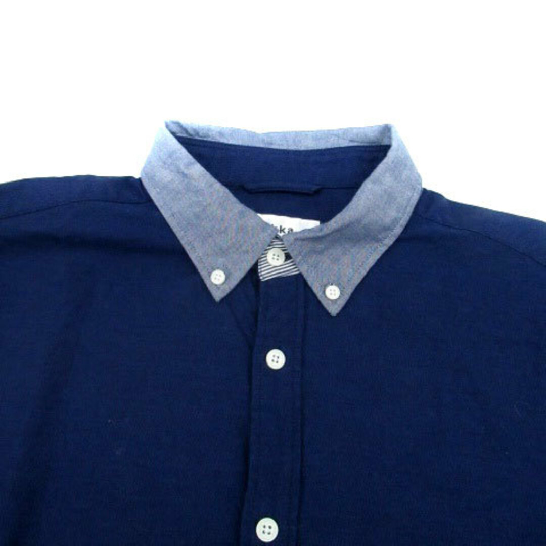 ikka(イッカ)のイッカ ikka カジュアルシャツ ボタンダウン 長袖 無地 XL 紺 ネイビー メンズのトップス(シャツ)の商品写真