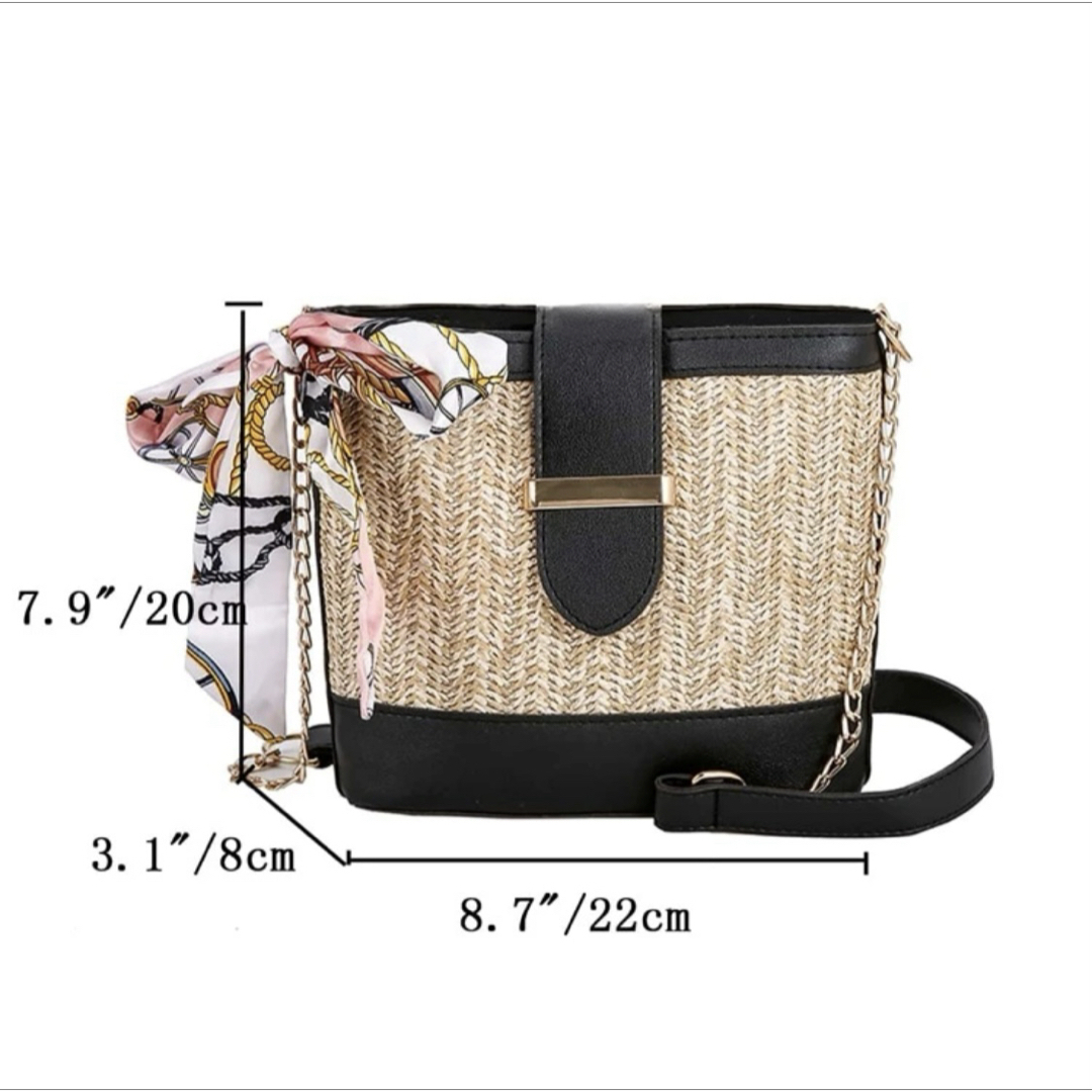 チェーンバッグ　カゴバッグ　スカーフつき　ショルダーバッグ 人気　可愛い レディースのバッグ(ショルダーバッグ)の商品写真