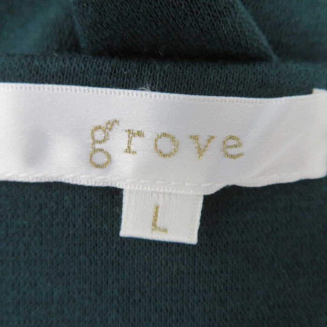 grove(グローブ)のグローブ ワンピース ミモレ丈 半袖 Uネック 切替 無地 ボーダー柄 L レディースのワンピース(ひざ丈ワンピース)の商品写真