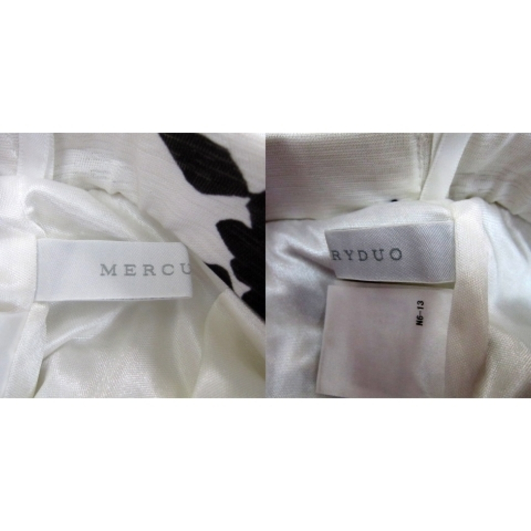 MERCURYDUO(マーキュリーデュオ)のマーキュリーデュオ ガウチョパンツ ワイドパンツ 七分丈 花柄 F 白 黒 レディースのパンツ(その他)の商品写真