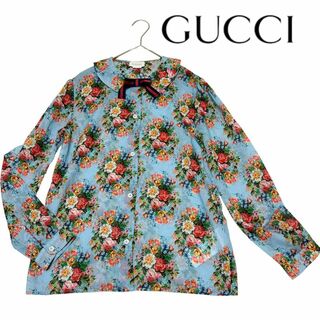 Gucci - 極美品【GUCCI】 グッチ フローラ柄 フラワー シアーシャツ ブラウス