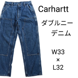 カーハート(carhartt)のCarhartt　ダブルニーパンツ　w33 L32　デニム　ペインター　ワーク(ワークパンツ/カーゴパンツ)