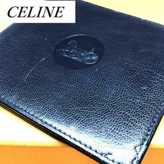 セリーヌ(celine)の★ CELINE セリーヌ★ 2つ折り札入れ 財布 馬車柄 ブラック レザー(財布)