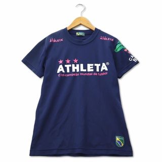 アザー(other)のATHLETA アスレタ ロゴプリント メッシュ Tシャツ S ブルー(Tシャツ/カットソー(半袖/袖なし))