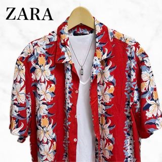 ザラ(ZARA)のZARA 総柄シャツ　半袖シャツ　アロハシャツ　トップス　レーヨンシャツ(シャツ)