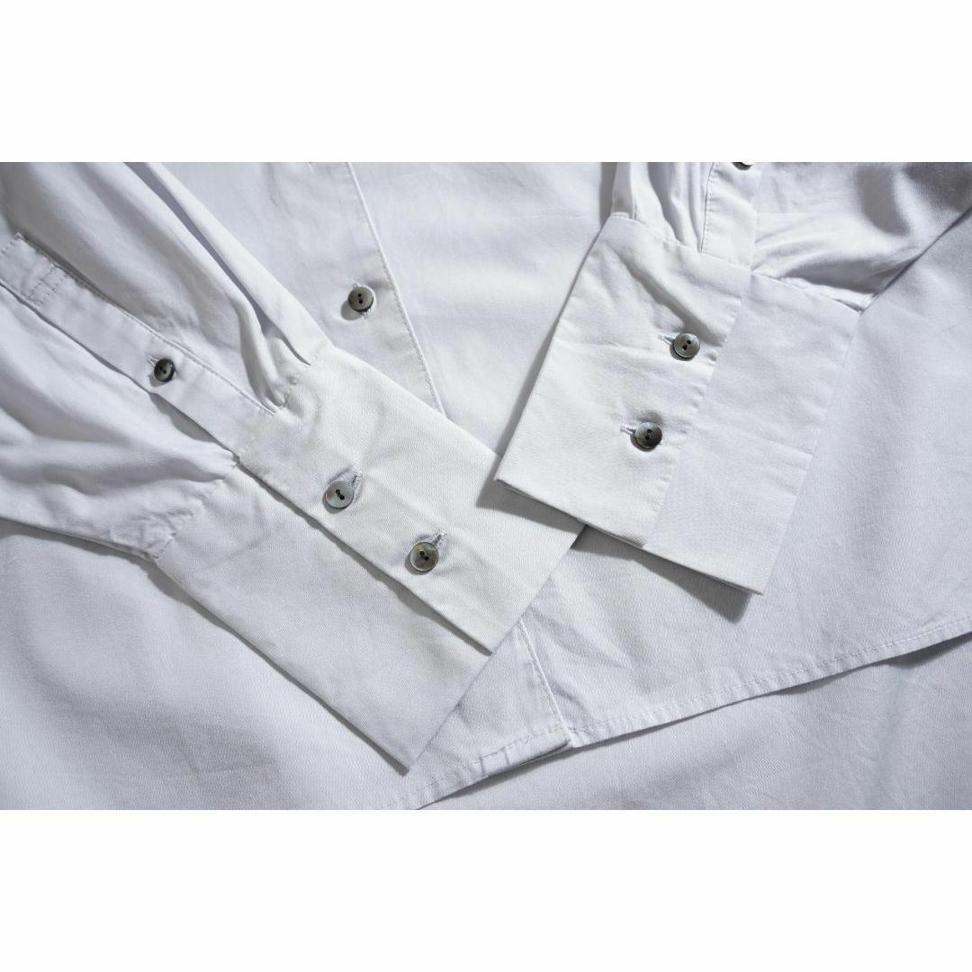 MidiUmi(ミディウミ)の935y*美品 ミディウミ MidiUmi コットンAラインバンドカラーシャツ レディースのトップス(シャツ/ブラウス(長袖/七分))の商品写真