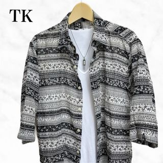 TK - TK 総柄シャツ　七分袖シャツ　トップス　羽織もの　タケオキクチ