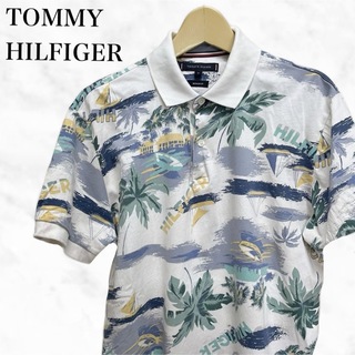 トミーヒルフィガー(TOMMY HILFIGER)のTOMMY HILFIGER 総柄ポロシャツ　半袖ポロシャツ　半袖カットソー(ポロシャツ)