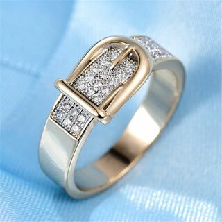 大人気のノット型ゴージャス煌めくゴールドリング★czダイヤモンドぎっしりk18色(リング(指輪))